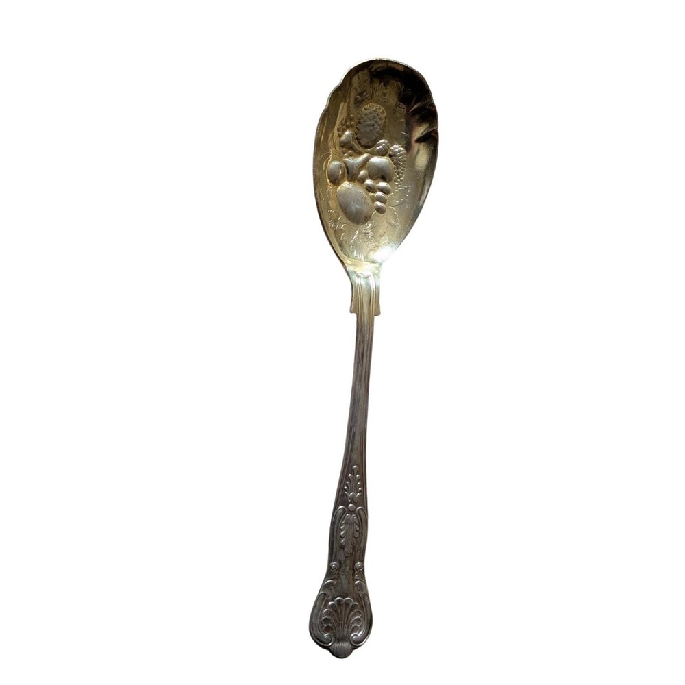 Vintage EPNS A1 Sheffield England Silver Plated Embossed Fruit Berry Spoon Shell